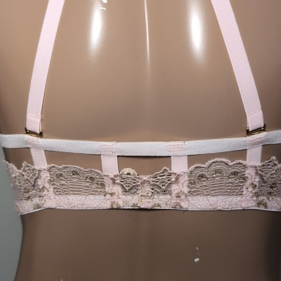 La Senza Beyond Sexy Push Up Metallic Lace Caged Convertible Underwire 34C - Picture 9 of 16